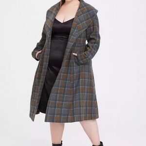Outlander Mackenzie Tartan Plaid Woolen Fit & Flare Coat